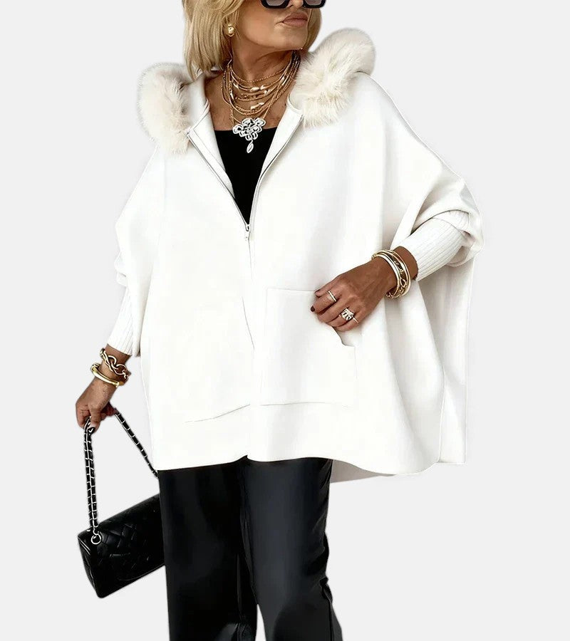 Olivia – Casual Hooded Coat with Fur Collar