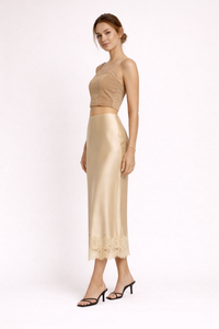 Mireya Lace-Trim Maxi Skirt