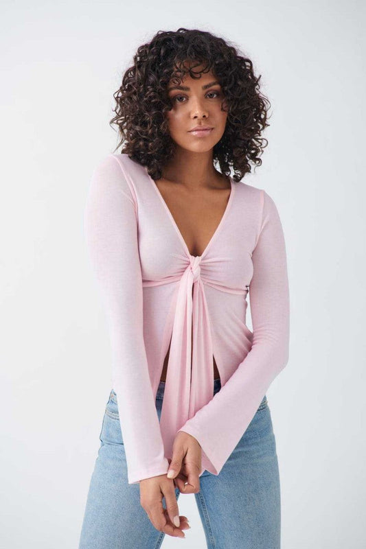 JESSALYN KNOT TIE TOP – Pink