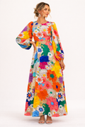 Orlena Floral Puff Sleeve Maxi Dress