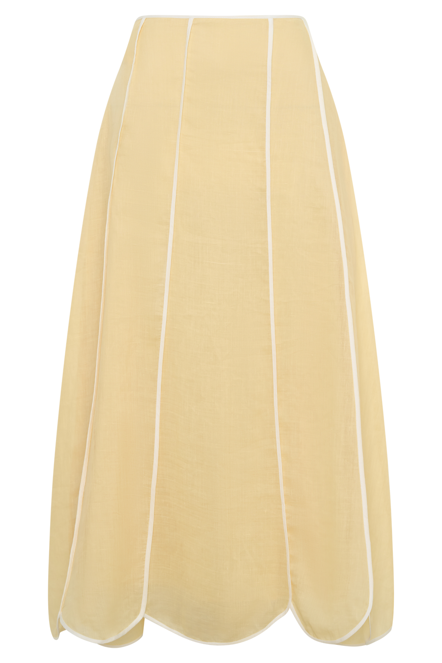 Georgia Panelled Midi Skirt - Butter
