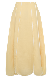 Georgia Panelled Midi Skirt - Butter