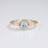 GOLD AQUAMARINE MARQUISE RING