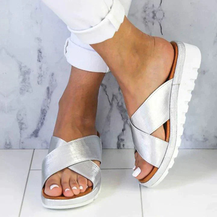 Chloe | Women Summer Orthopedic Style Sandals Silver