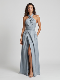 Athena - Elegant Halterneck Maxi Dress