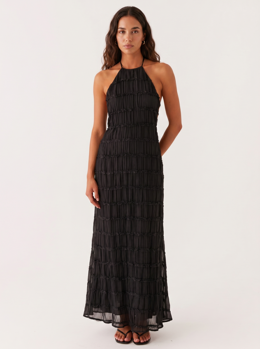 Nicole – Tiered Halterneck Maxi Dress