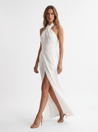 Athena - Elegant Halterneck Maxi Dress