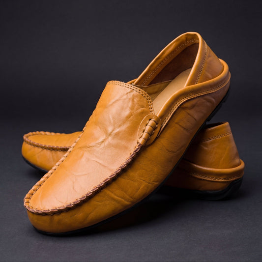 Thomas - Premium Leather Slip-On Loafers – Beige