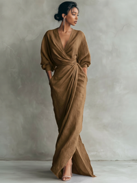 Fiora – Linen Blend Maxi Dress