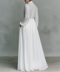 Elisse - Maxi Minimalist Cotton & Linen Dress