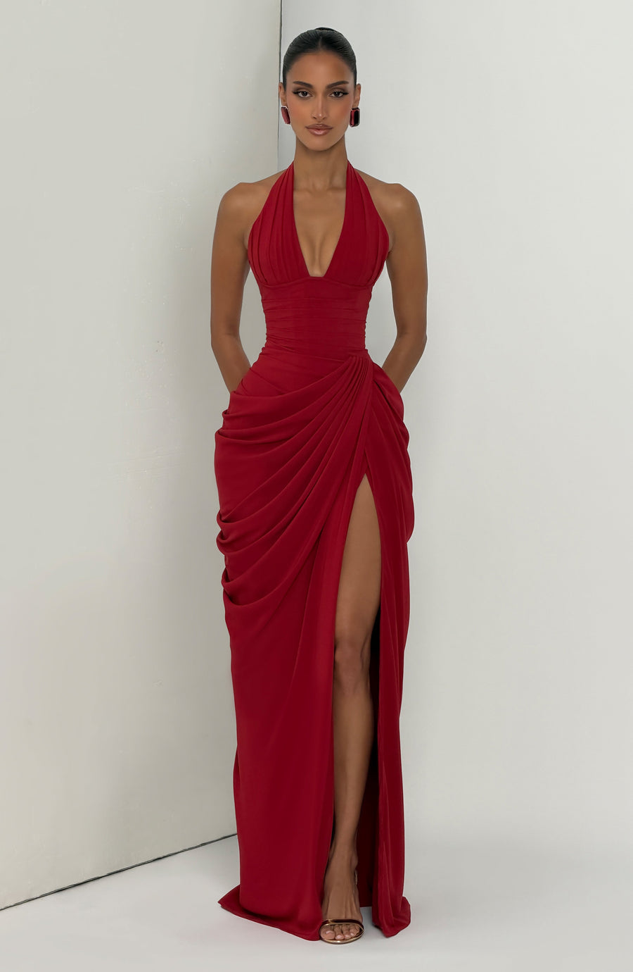 Minette Maxi Dress - Deep Red