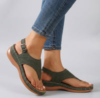 Amelia | Womens Comfort Fit Ankle Strap Wedge Sandals Green