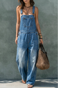 Riva - Elastic Waist Denim Jumpsuit