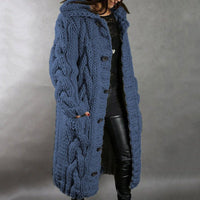 Karina | Elegant Cosy Coat With Tummy Coverage Blue