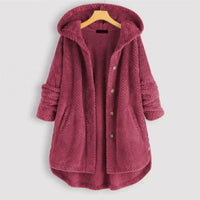 Niah - Cosy Hooded Coat Pink