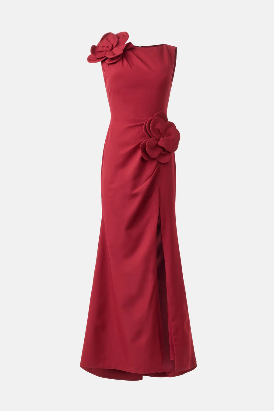 High Neck Crepe Column Dress