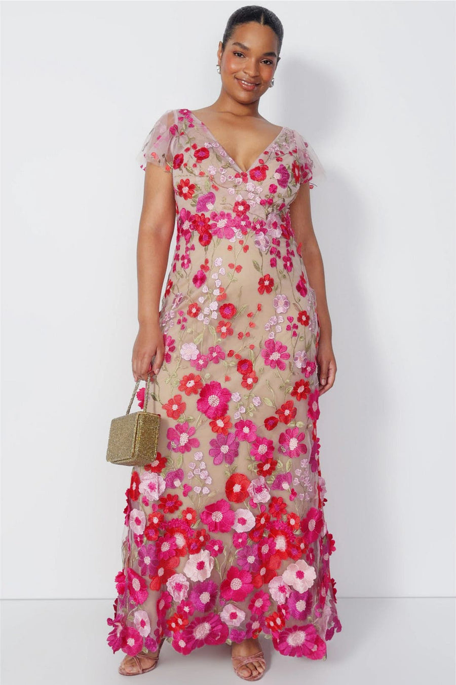 Embroidered Applique Gown