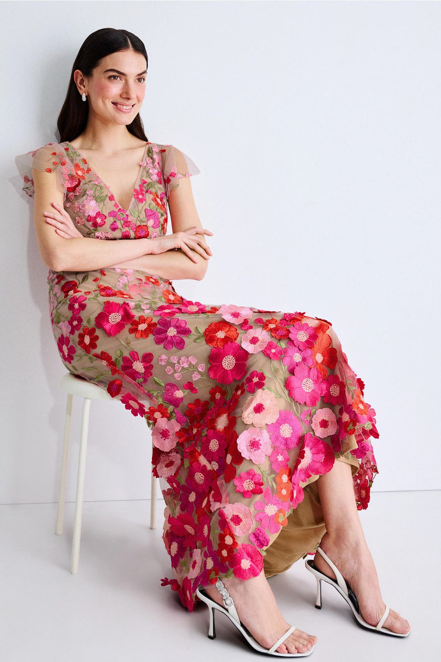 Embroidered Applique Gown