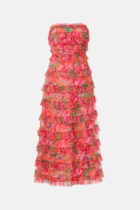 Strapless Micro Ruffle Dress