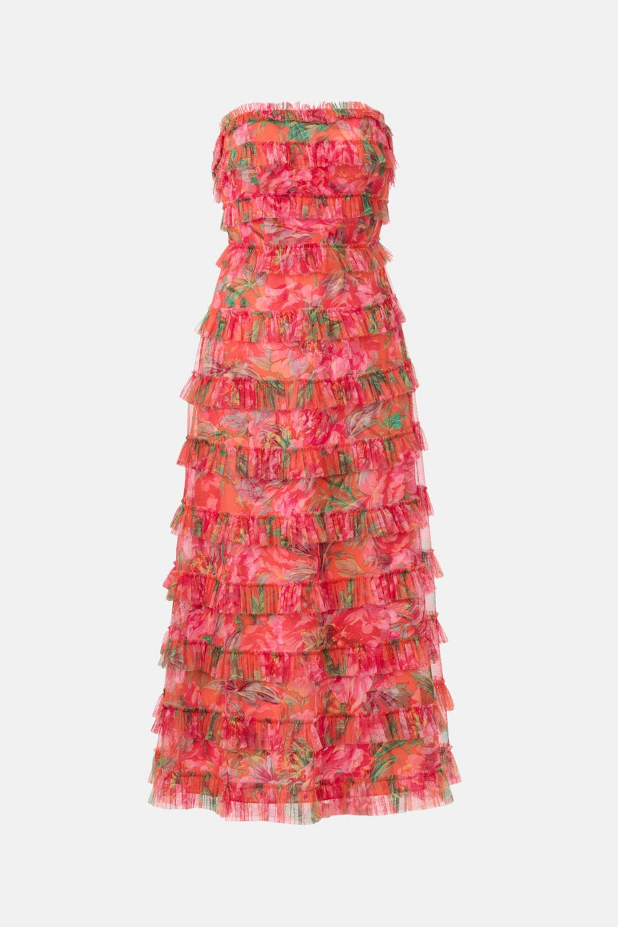 Strapless Micro Ruffle Dress