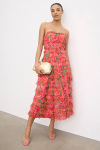 Strapless Micro Ruffle Dress
