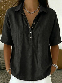 Willa – Linen-Style Button Blouse