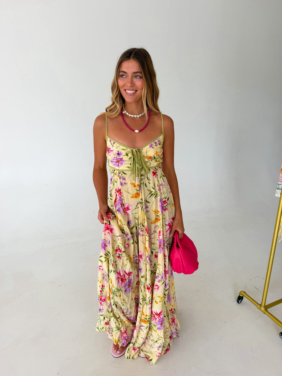 Maggie Floral Maxi Dress - Butter Multi