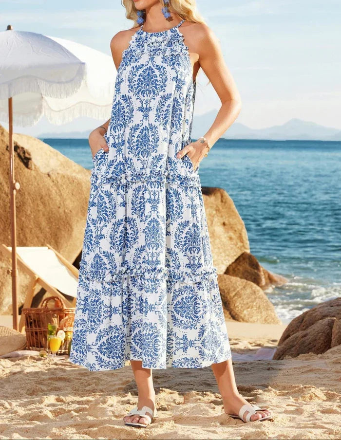 Zadie - Chic Boho Halter Maxi Dress