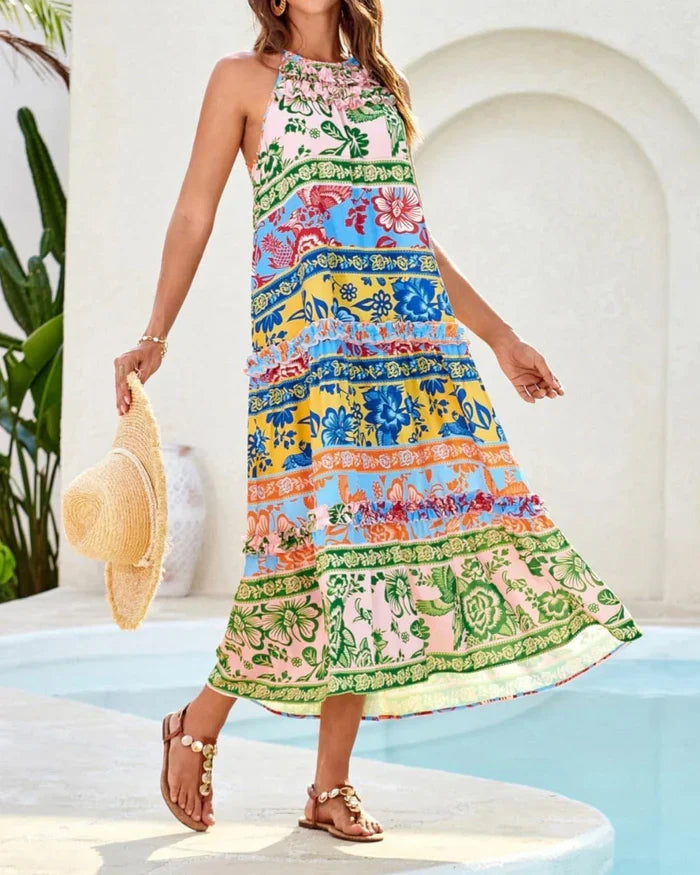Zadie - Chic Boho Halter Maxi Dress