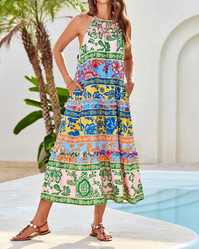 Zadie - Chic Boho Halter Maxi Dress