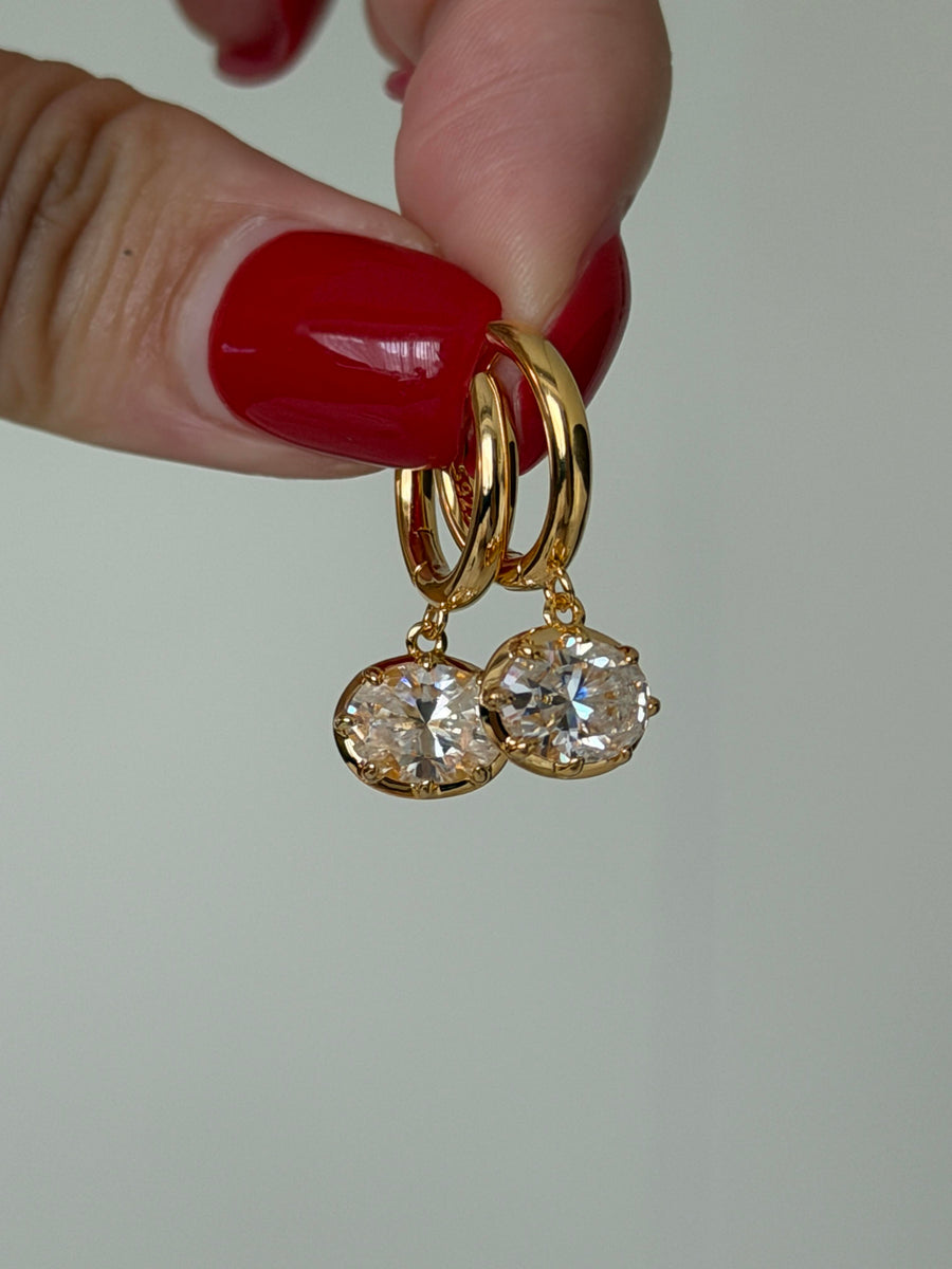 3ct Oval-Shaped Diamond brilliance Earrings
