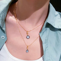 2.4ct Drop-Shaped Diamond Black Gold Necklace