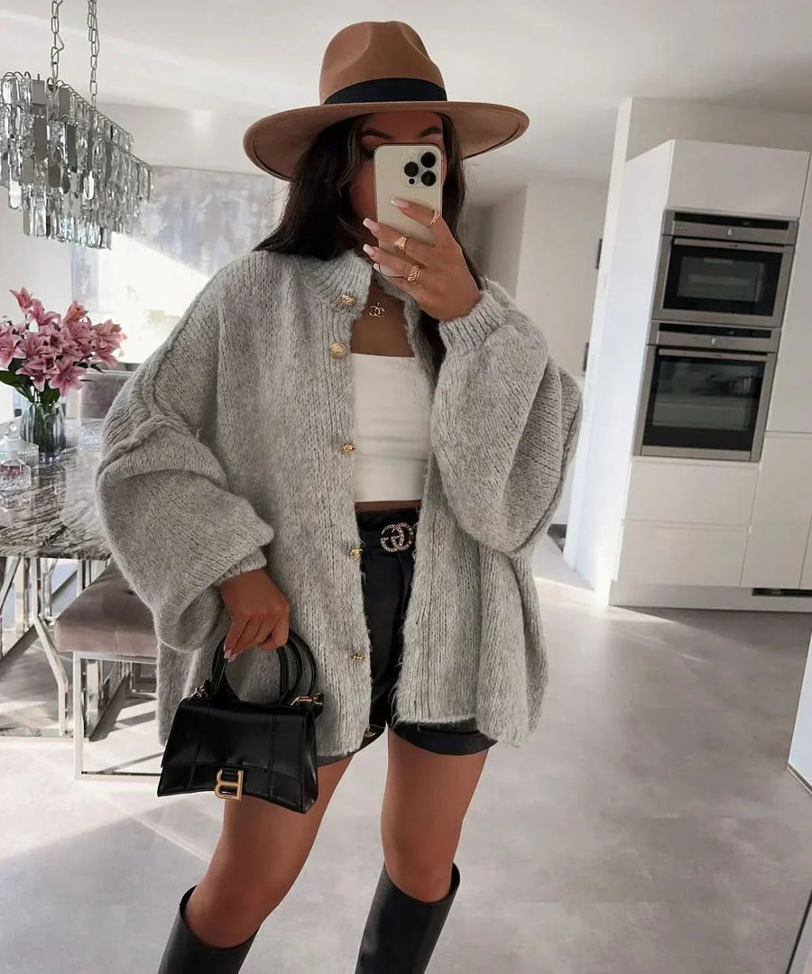LESLI | OVERSIZED CARDIGAN gray