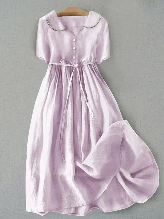 Darcy - Lace-Up Waist Dress for Women with Vintage Charm & Modern Comfort – Light Purple
