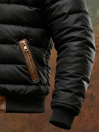 Giles – Padded Jacket with Leather Trim