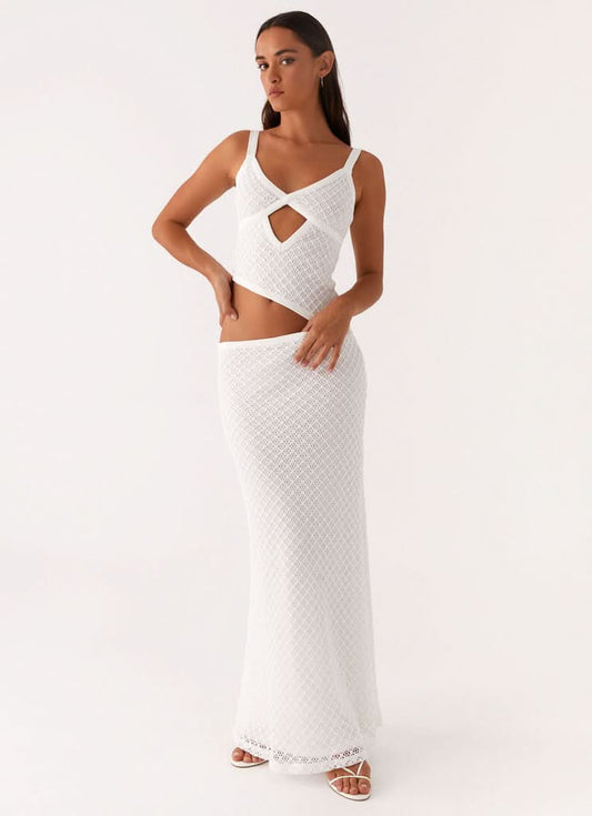 Jocelyn Maxi Dress White Crochet