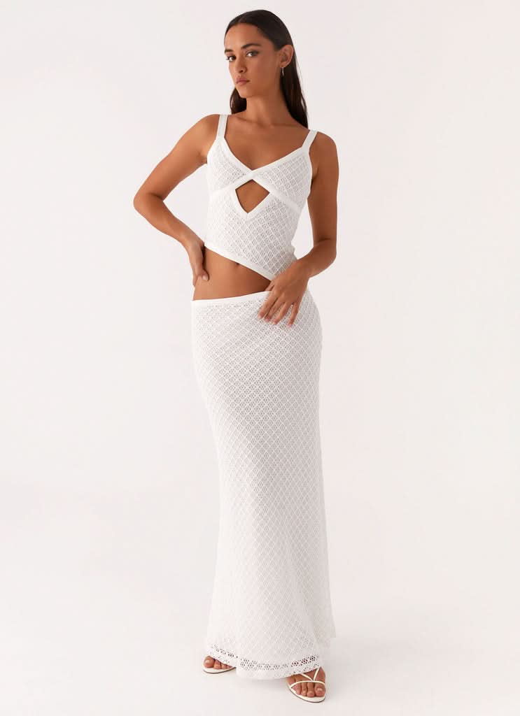 Jocelyn Maxi Dress White Crochet