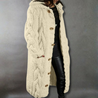 Karina | Elegant Cosy Coat With Tummy Coverage Beige