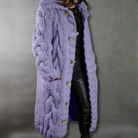 Karina | Elegant Cosy Coat With Tummy Coverage Purple