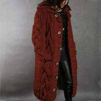 Karina | Elegant Cosy Coat With Tummy Coverage Red