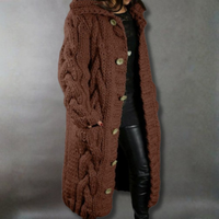 Karina | Elegant Cosy Coat With Tummy Coverage Brown