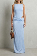 Maureen - High Neck Ruched Maxi Dress