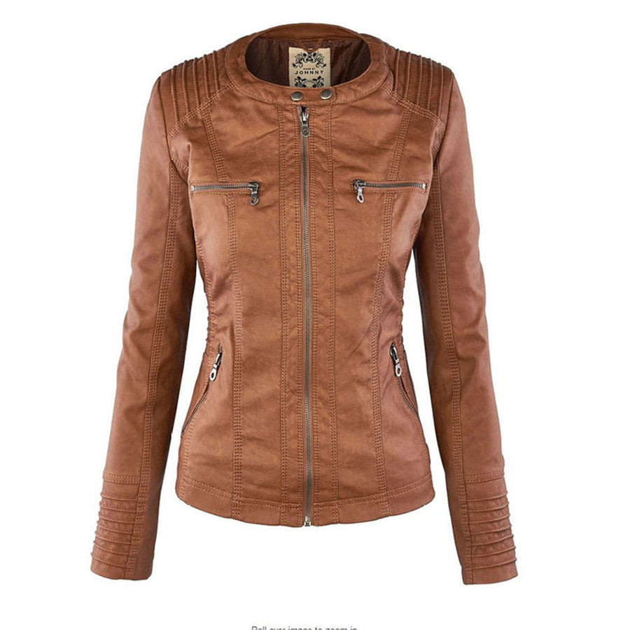 Hooded Faux Leather Jacket