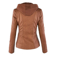 Hooded Faux Leather Jacket