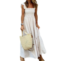 Jovienne – Retro Plaid Flounce Maxi Dress