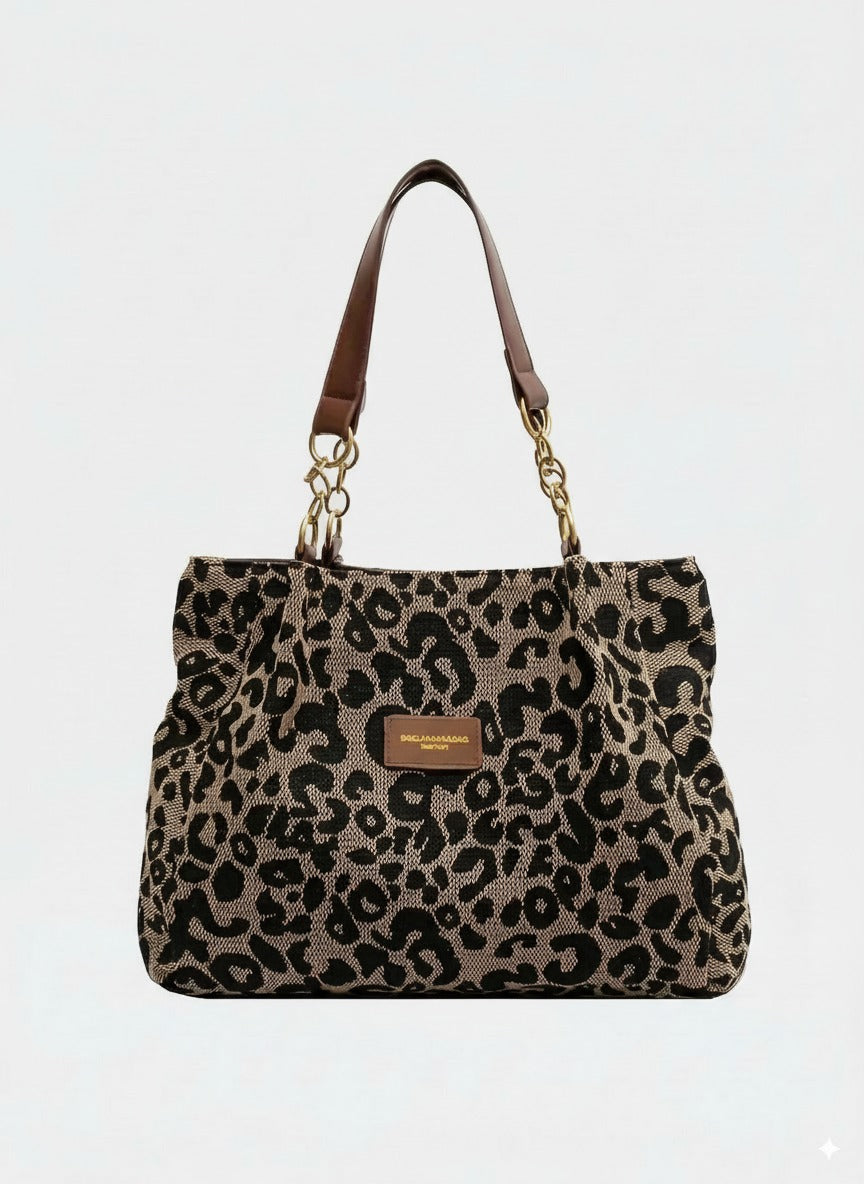 Sybil – Elegant Leopard Print Tote Bag