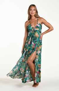 L'agence Charonda Butterfly Maxi Dress