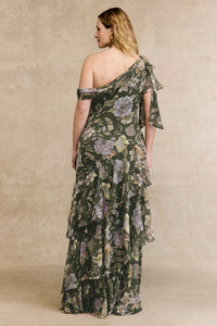 Kanerite Asymmetric Floral Gown
