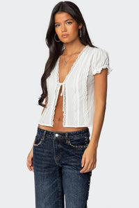 CLEMENTINE LACE TIE TOP