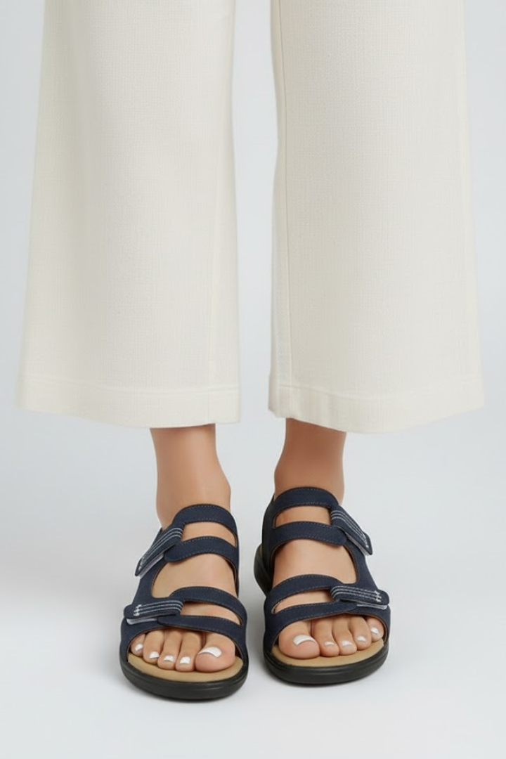 Blair | Womens Heeled Sandals Multi Strap Toe Blue